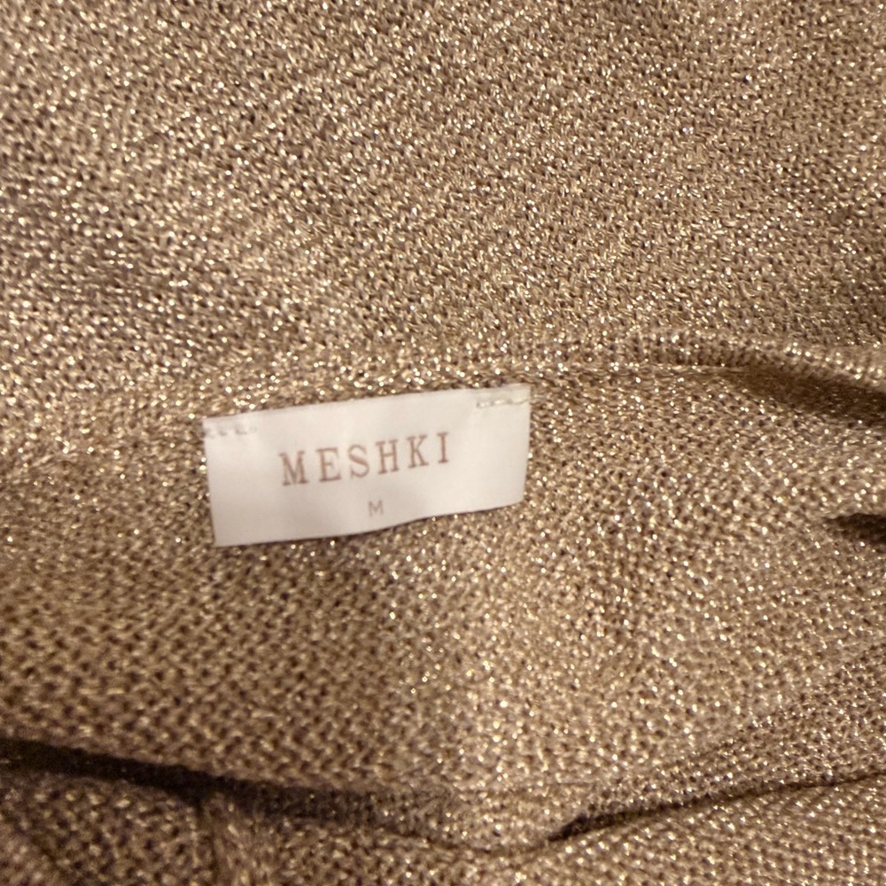 Meshki Beige/Gold Sparkle Maxi Dress - Picture 3 of 6